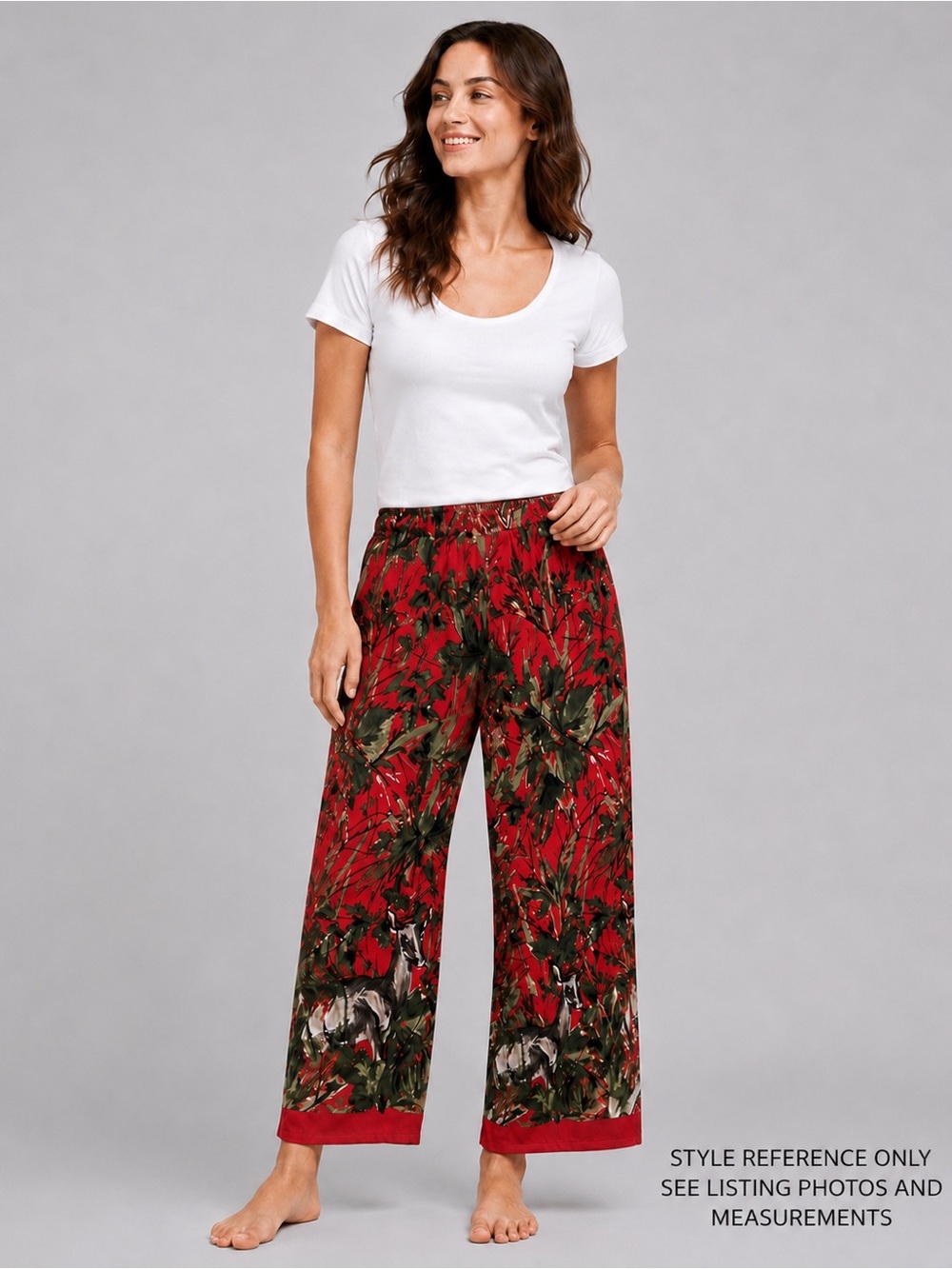 Anthropologie Lilka Doting Deer Flannel Pajama Pants S‎